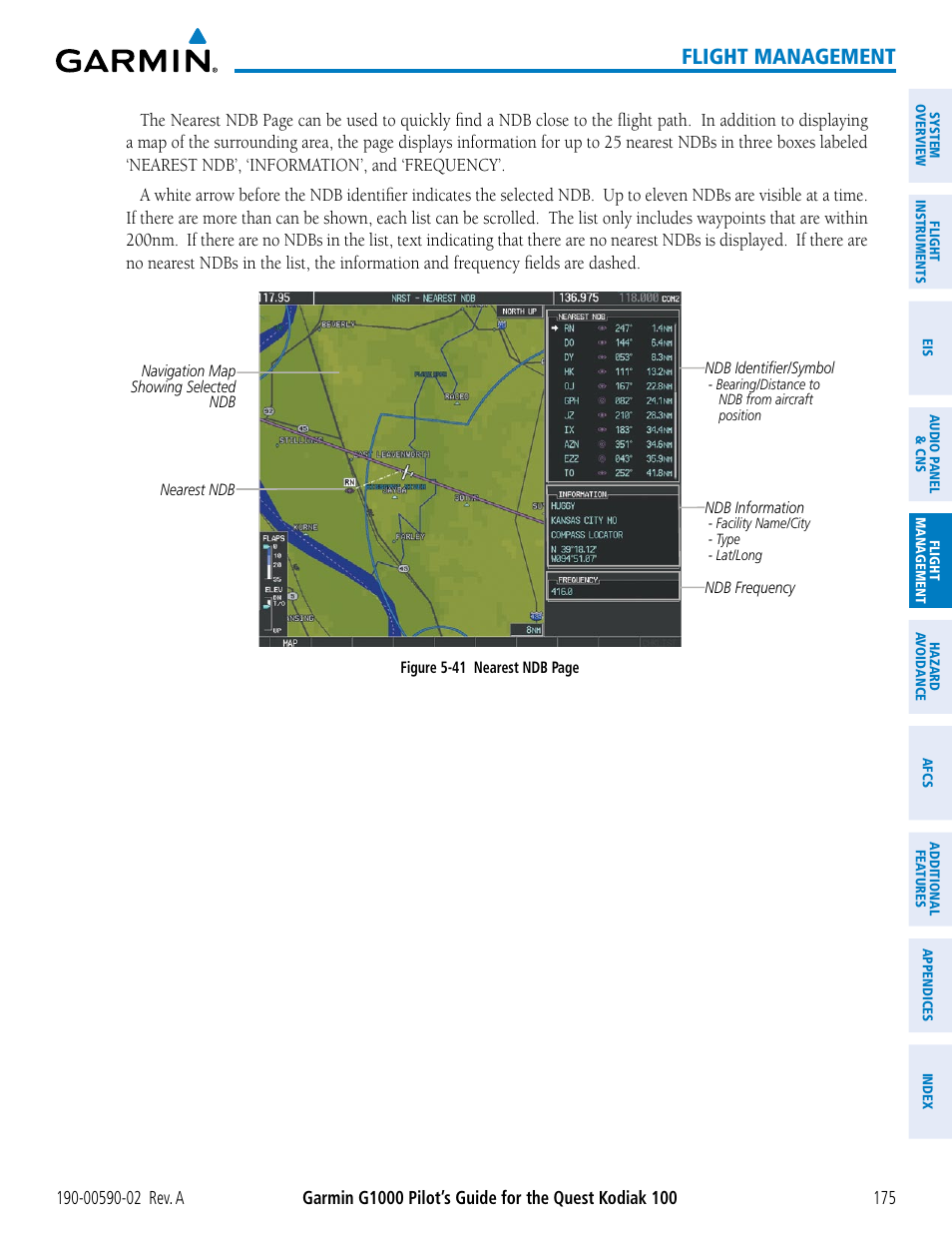 Flight management | Garmin G1000 Quest Kodiak User Manual | Page 187 / 500