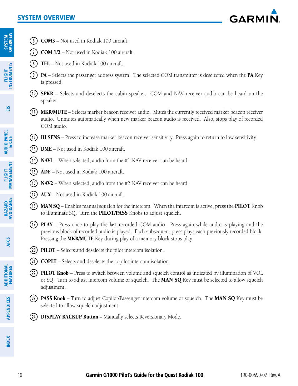 System overview | Garmin G1000 Quest Kodiak User Manual | Page 22 / 500