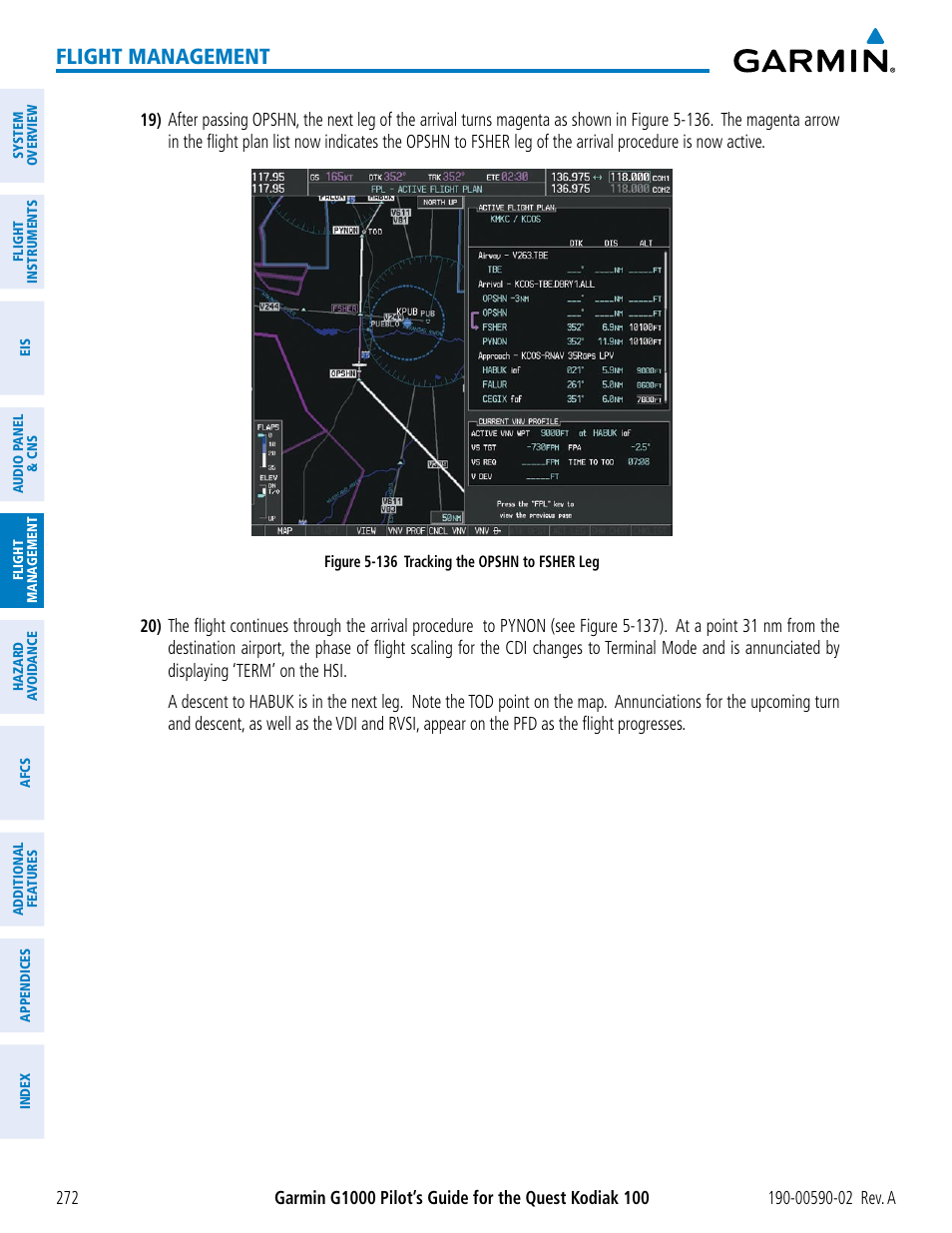 Flight management | Garmin G1000 Quest Kodiak User Manual | Page 284 / 500