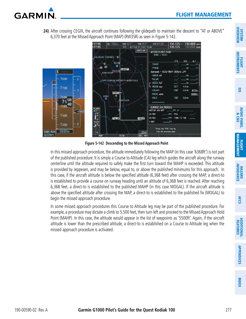 Flight management | Garmin G1000 Quest Kodiak User Manual | Page 289 / 500