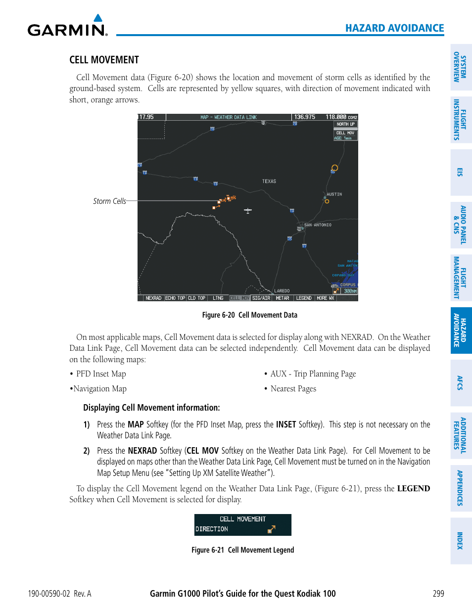 Hazard avoidance cell movement | Garmin G1000 Quest Kodiak User Manual | Page 311 / 500