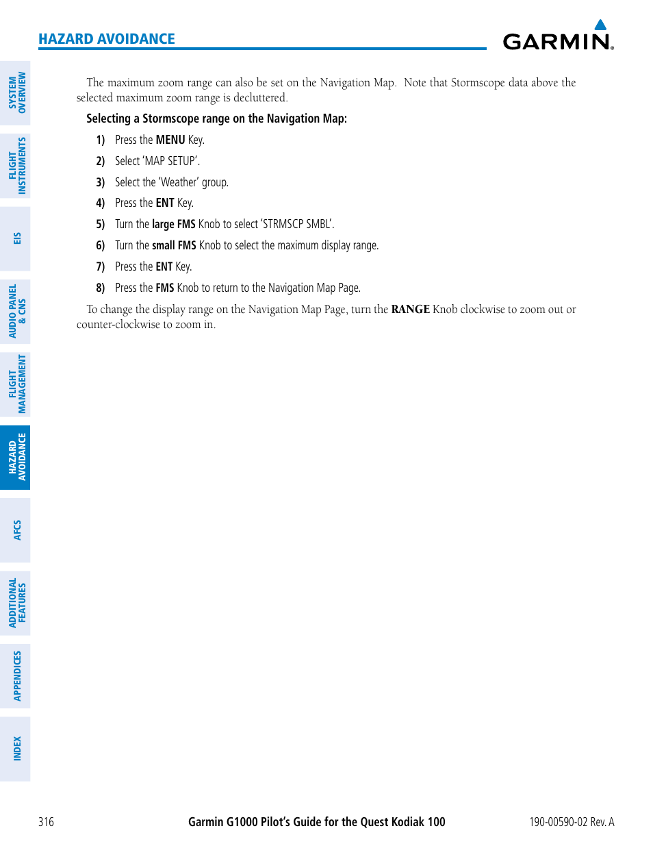 Hazard avoidance | Garmin G1000 Quest Kodiak User Manual | Page 328 / 500