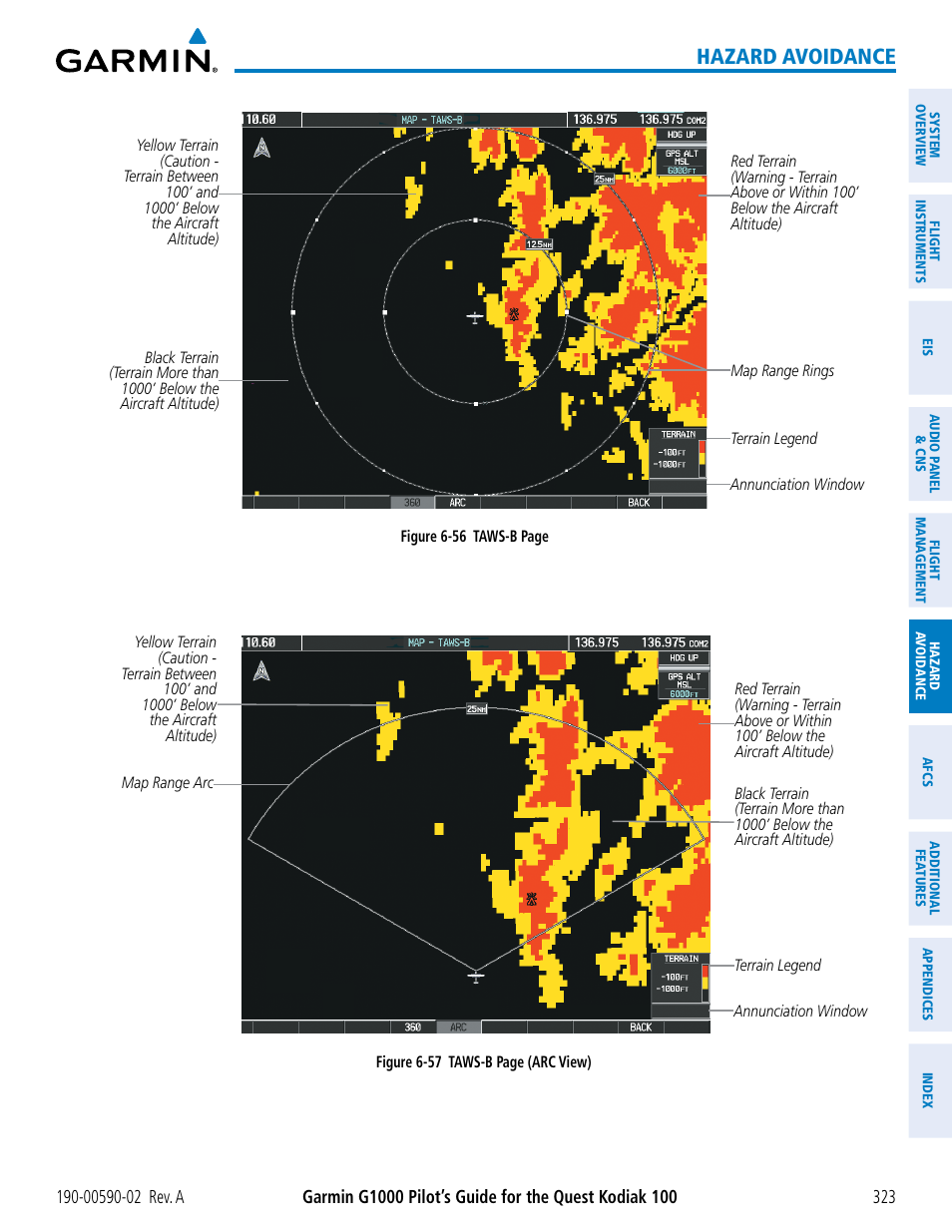 Hazard avoidance | Garmin G1000 Quest Kodiak User Manual | Page 335 / 500