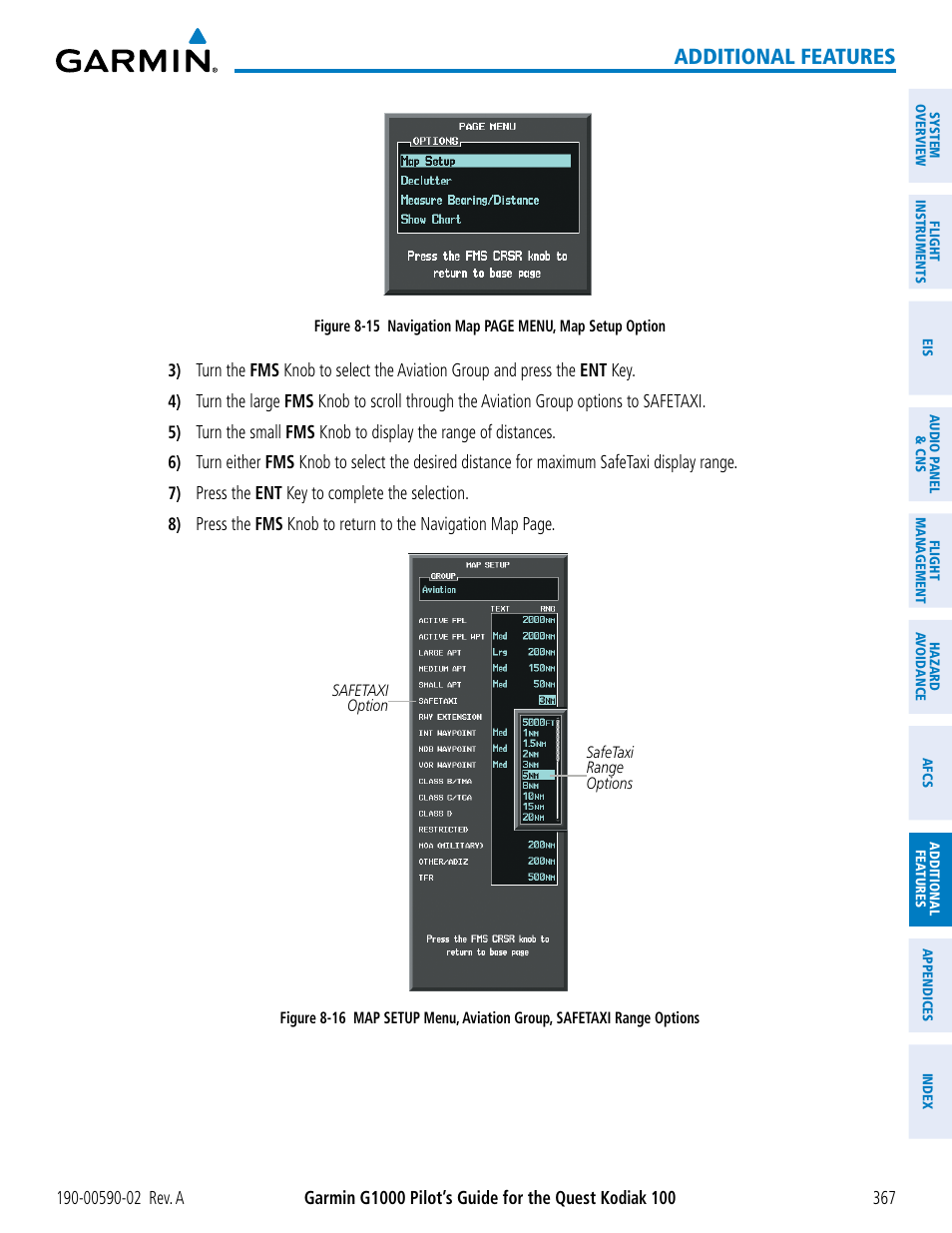 Additional features | Garmin G1000 Quest Kodiak User Manual | Page 379 / 500