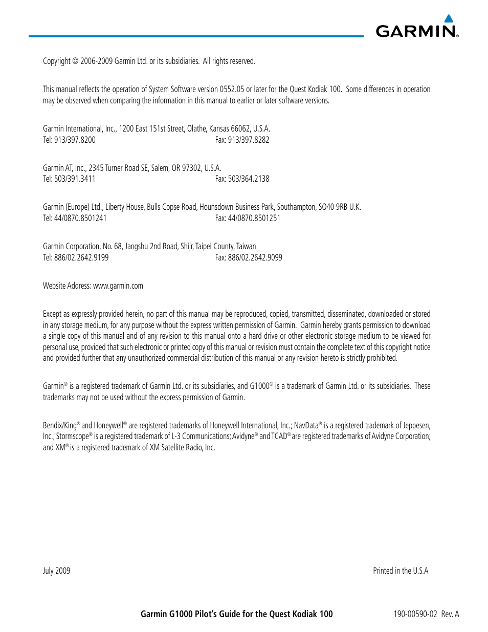 Garmin G1000 Quest Kodiak User Manual | Page 4 / 500