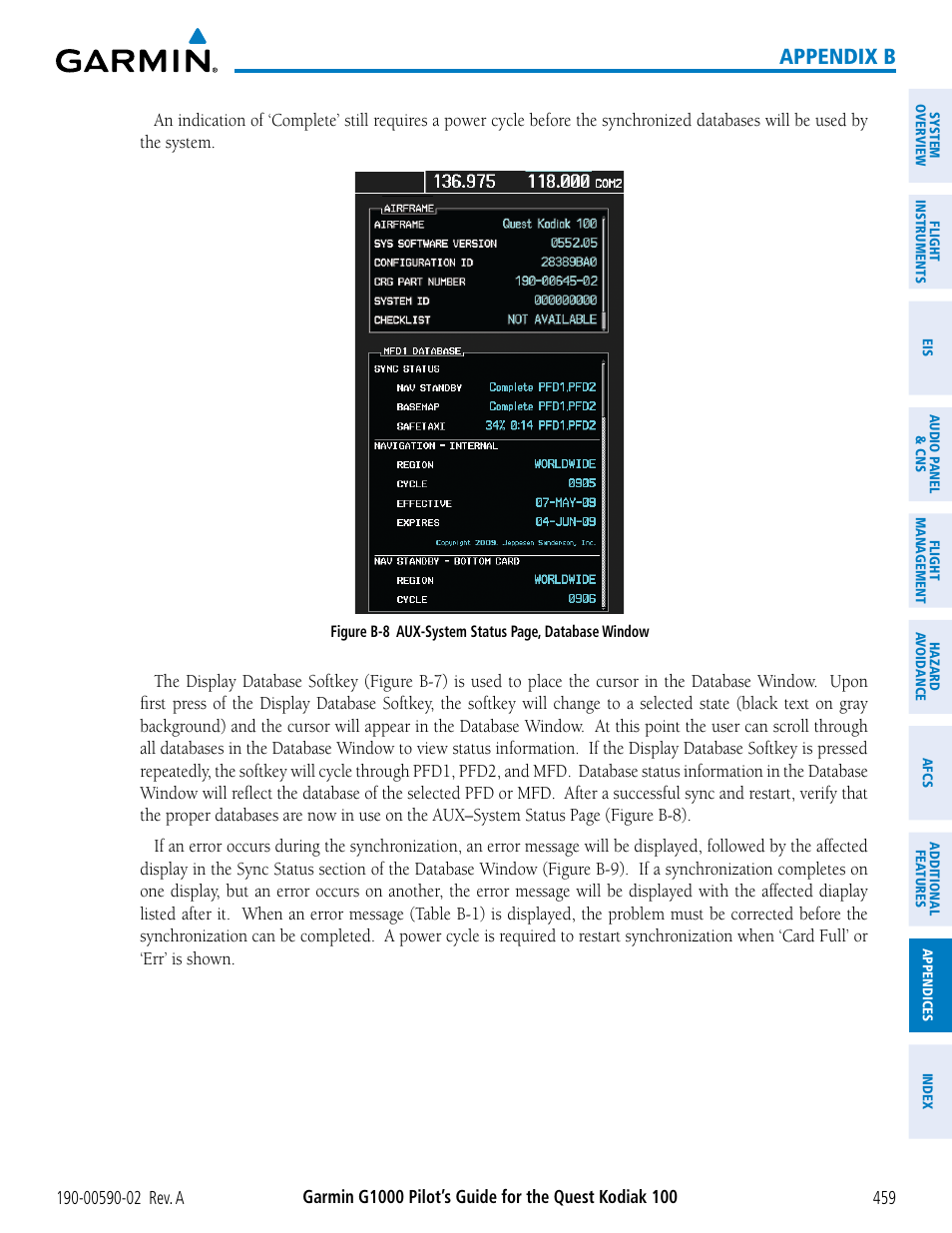 Appendix b | Garmin G1000 Quest Kodiak User Manual | Page 471 / 500