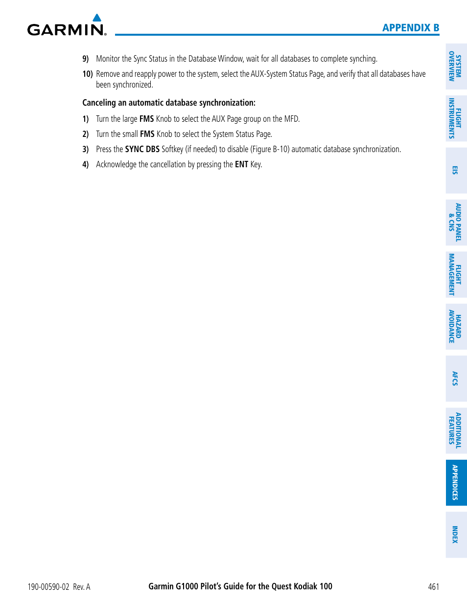 Appendix b | Garmin G1000 Quest Kodiak User Manual | Page 473 / 500