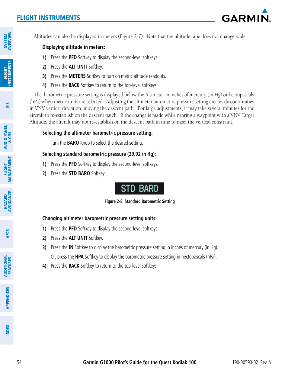 Flight instruments | Garmin G1000 Quest Kodiak User Manual | Page 66 / 500