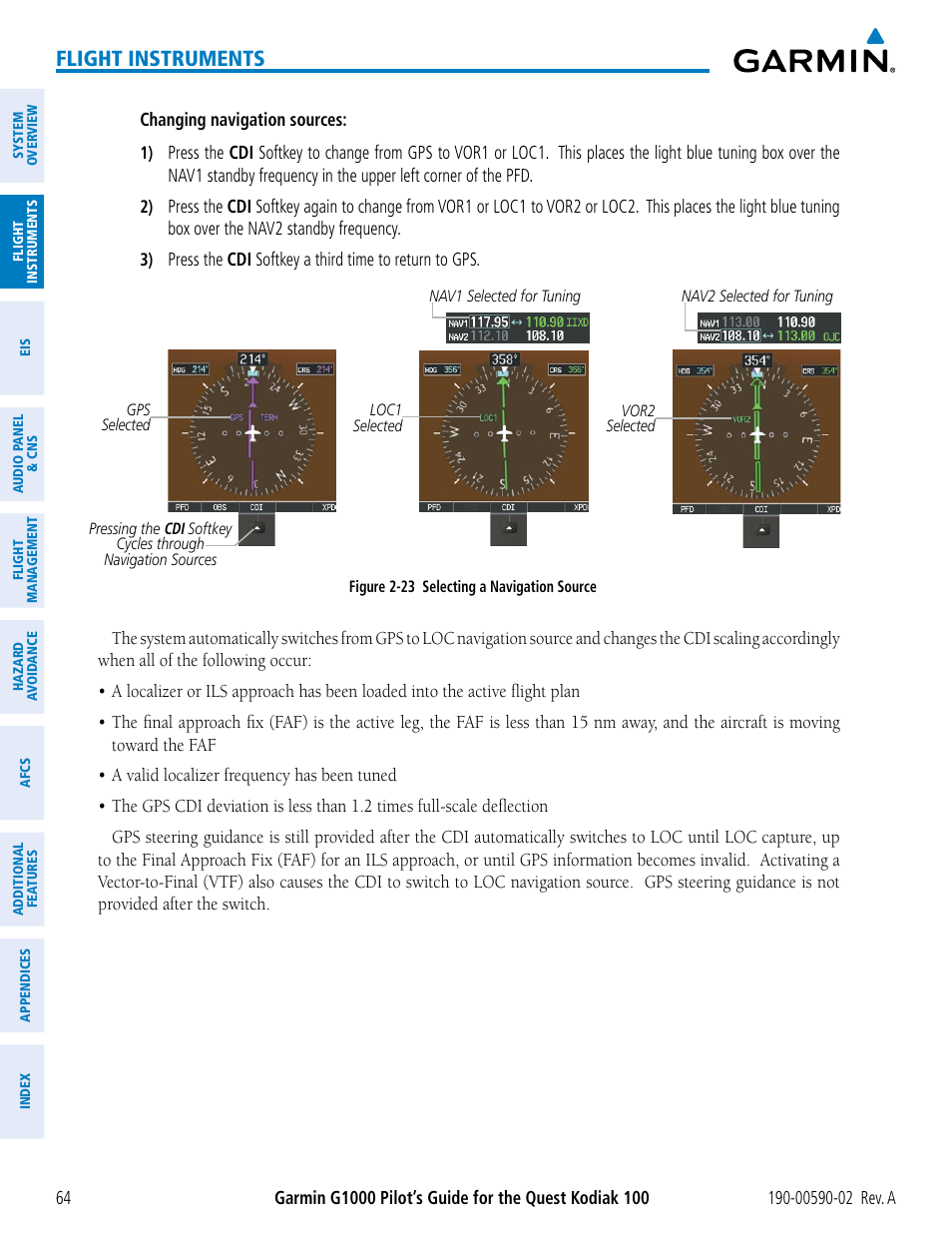 Flight instruments | Garmin G1000 Quest Kodiak User Manual | Page 76 / 500