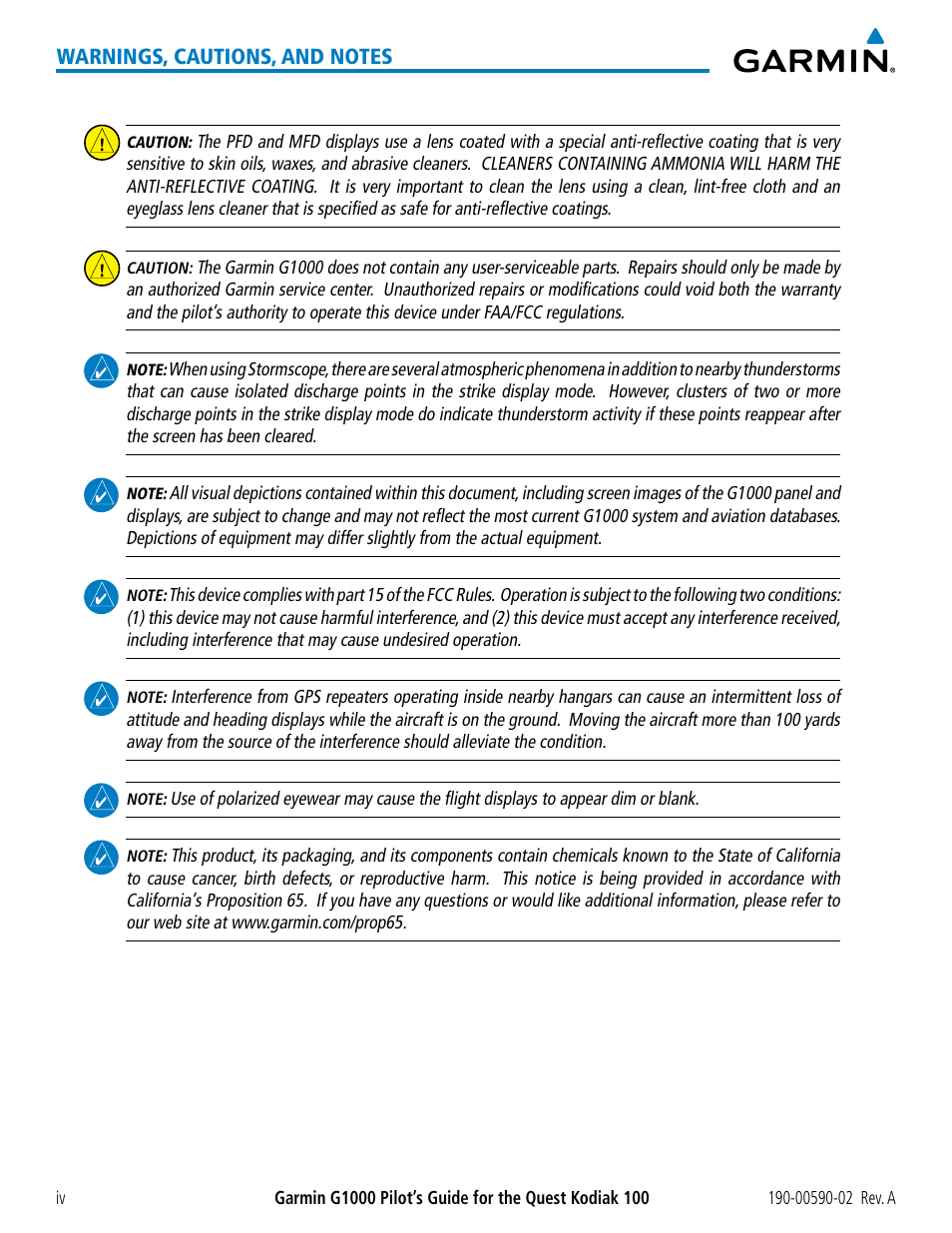 Garmin G1000 Quest Kodiak User Manual | Page 8 / 500