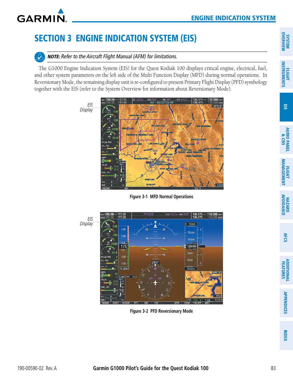 Section 3 engine indication system (eis), Engine indication system | Garmin G1000 Quest Kodiak User Manual | Page 95 / 500