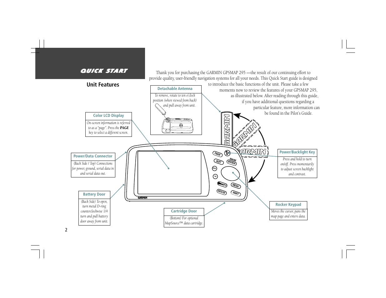 Garmin GPSMAP 295 User Manual | Page 2 / 16