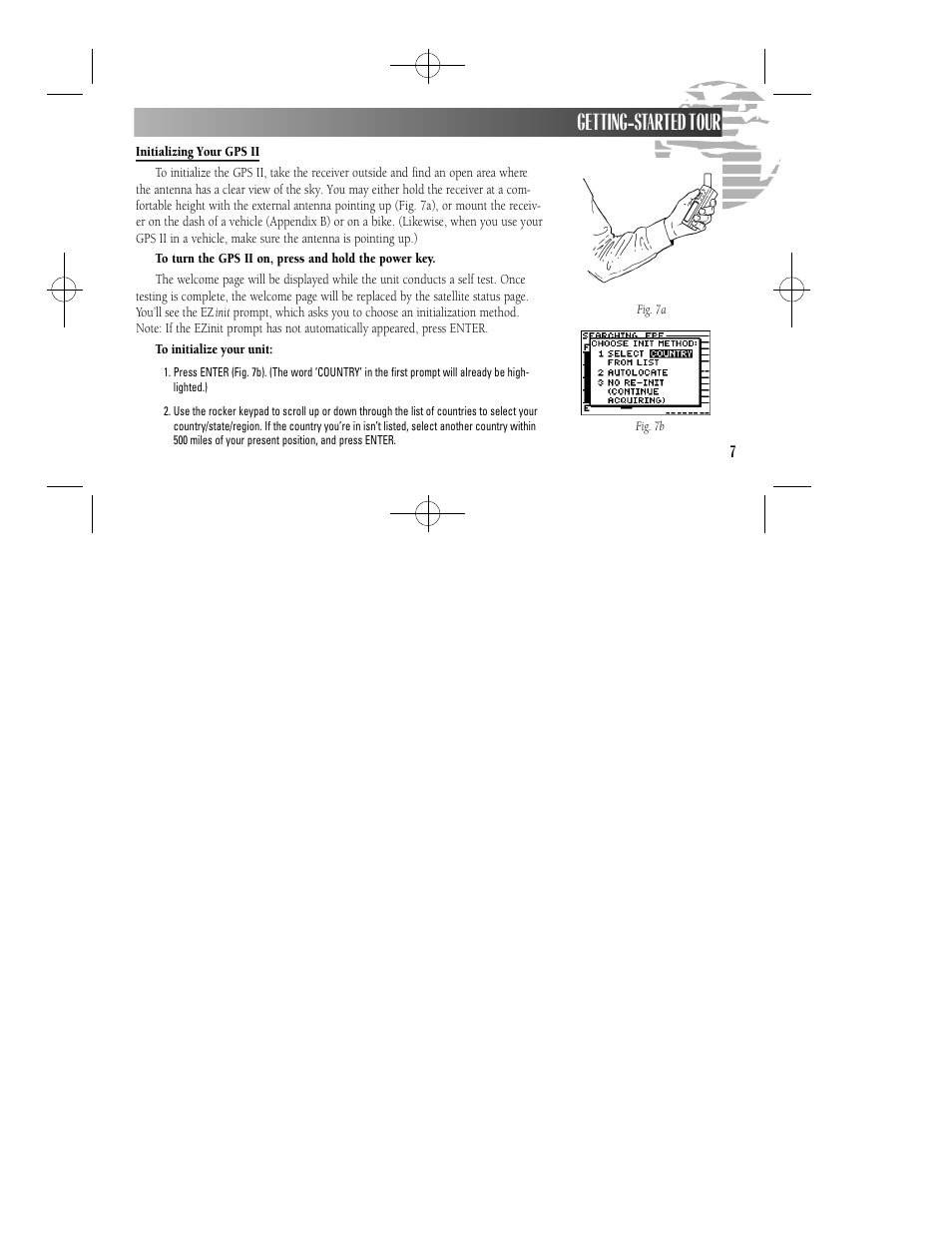 Getting-started tour | Garmin GPS II User Manual | Page 13 / 108