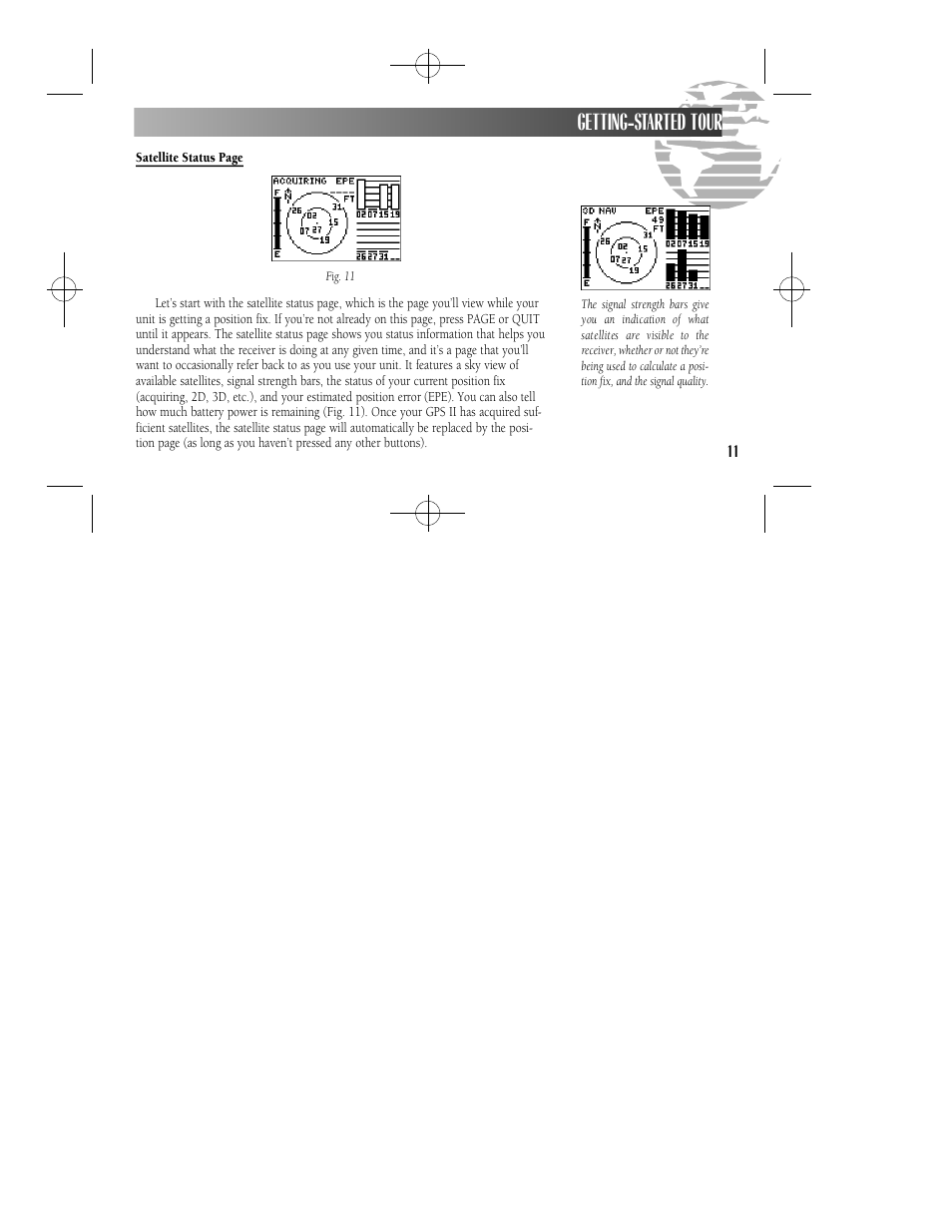 Getting-started tour | Garmin GPS II User Manual | Page 17 / 108