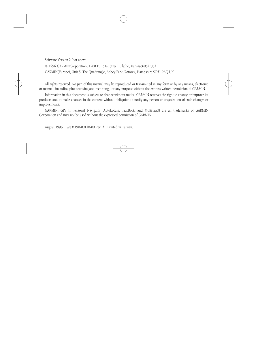 Garmin GPS II User Manual | Page 2 / 108