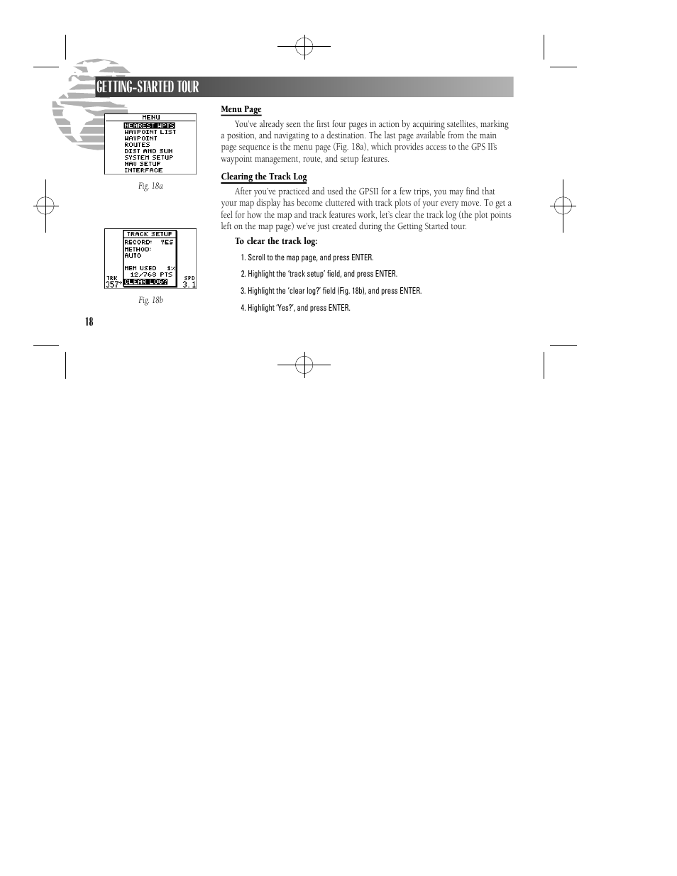 Getting-started tour | Garmin GPS II User Manual | Page 24 / 108