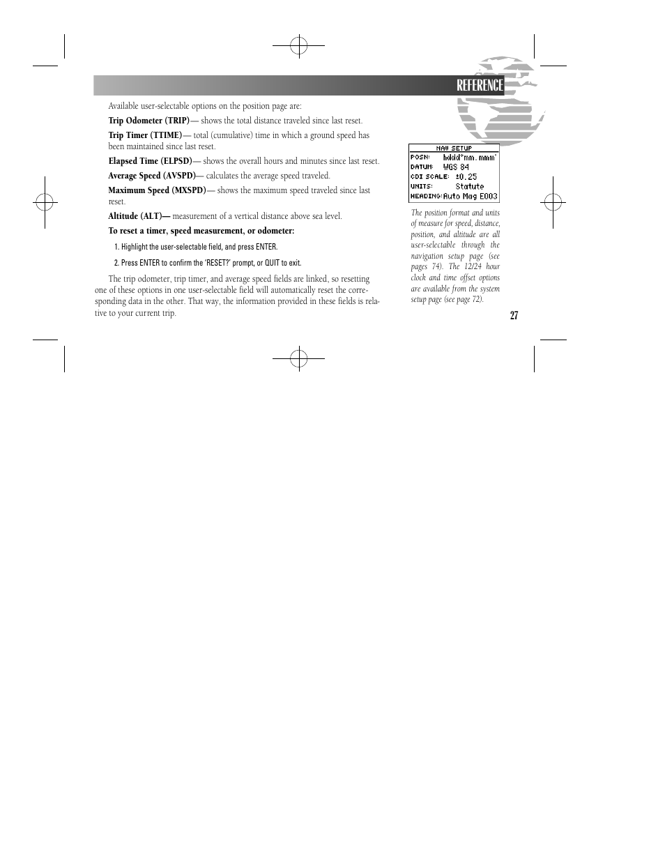 Reference | Garmin GPS II User Manual | Page 33 / 108