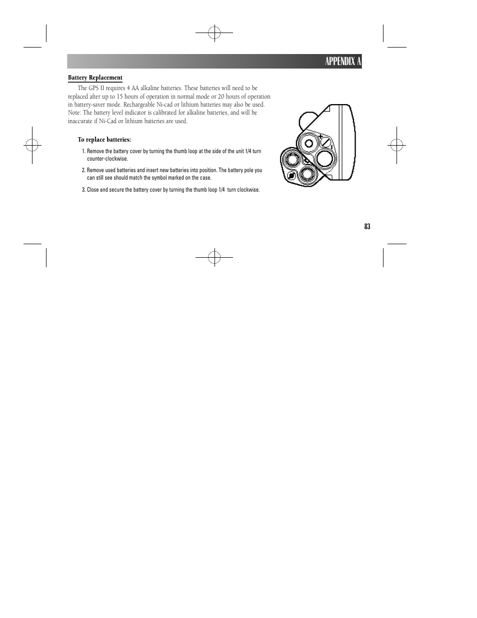 Appendix a | Garmin GPS II User Manual | Page 89 / 108