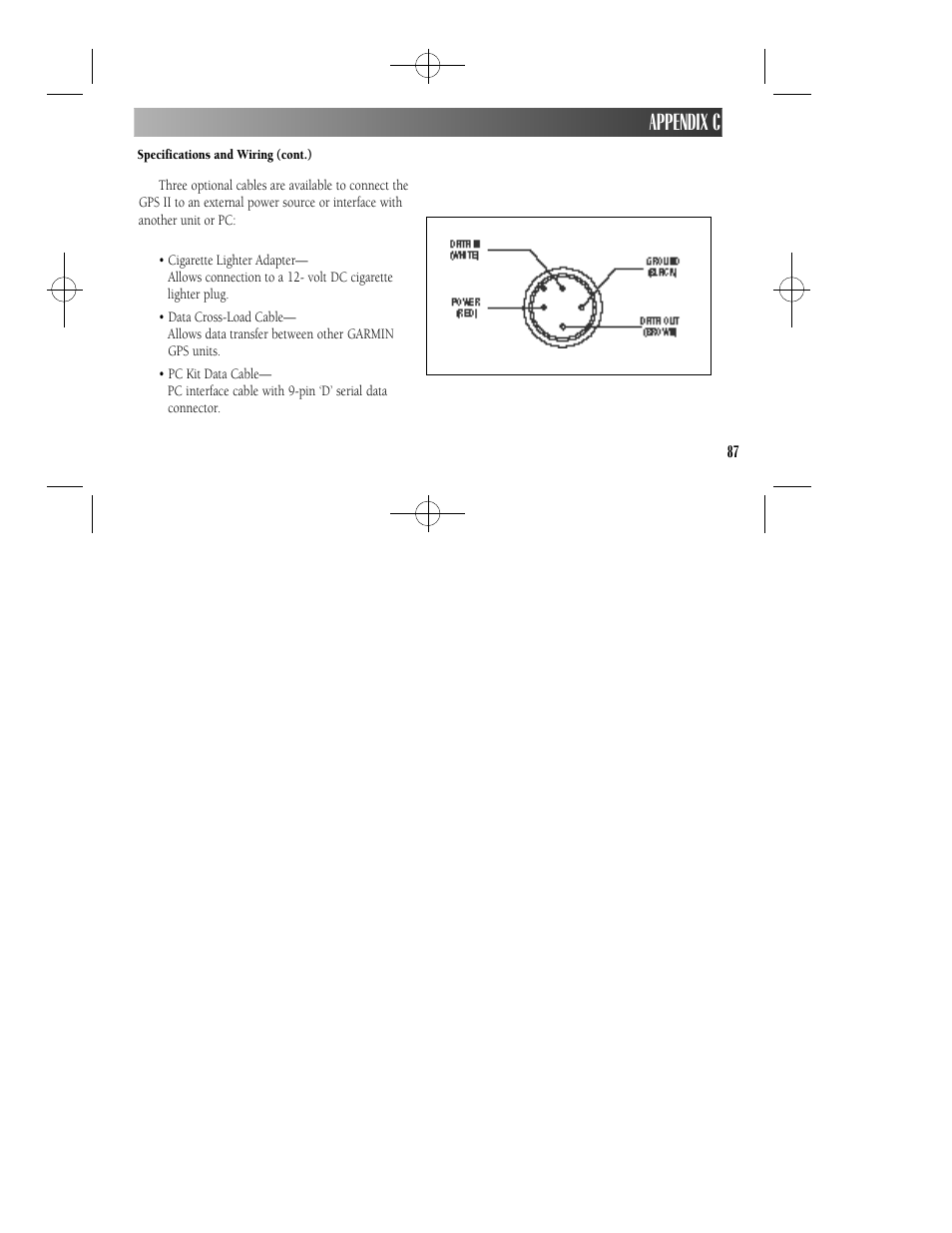 Appendix c | Garmin GPS II User Manual | Page 93 / 108