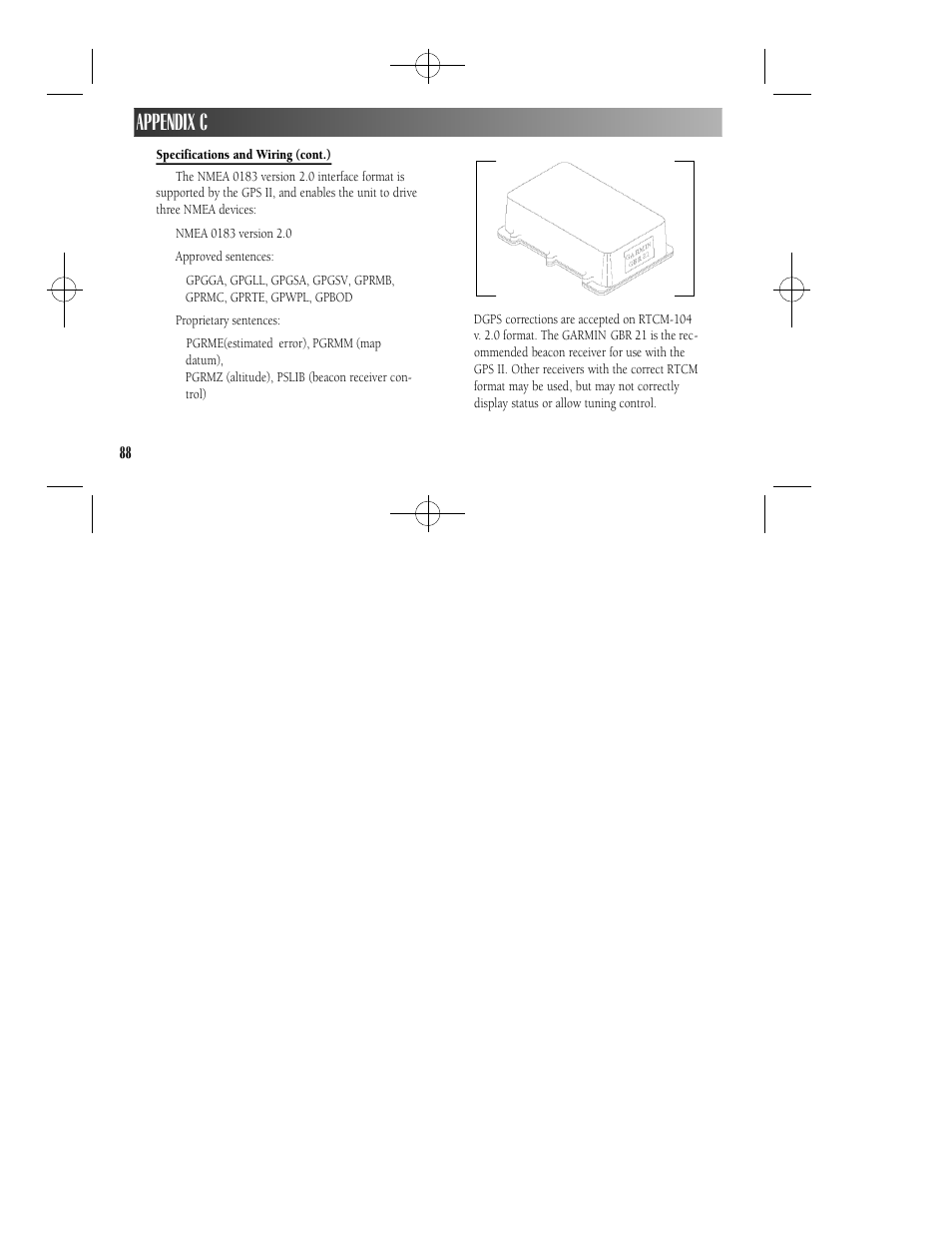 Appendix c | Garmin GPS II User Manual | Page 94 / 108