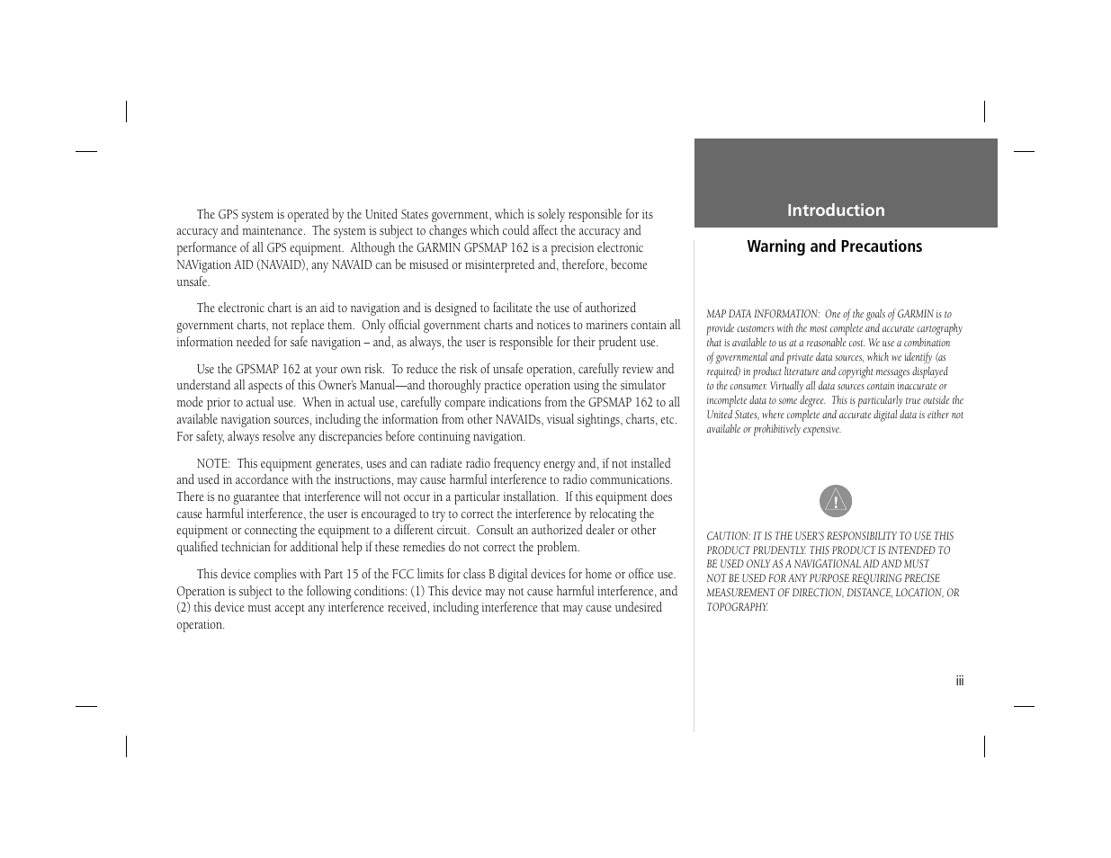 Garmin GPSMAP 162 User Manual | Page 4 / 99