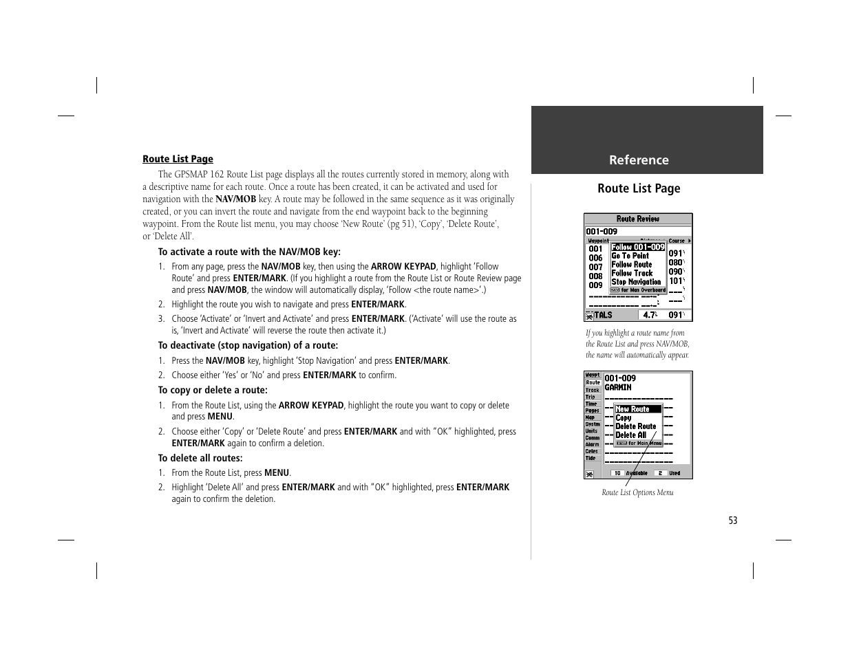 Garmin GPSMAP 162 User Manual | Page 62 / 99