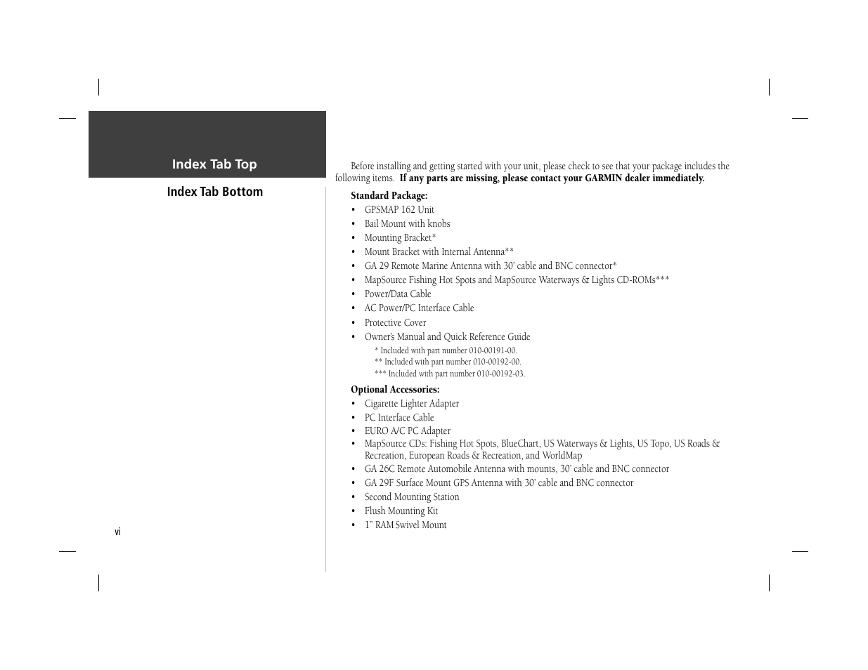 Garmin GPSMAP 162 User Manual | Page 7 / 99