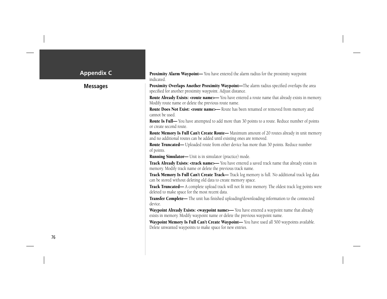 Garmin GPSMAP 162 User Manual | Page 85 / 99
