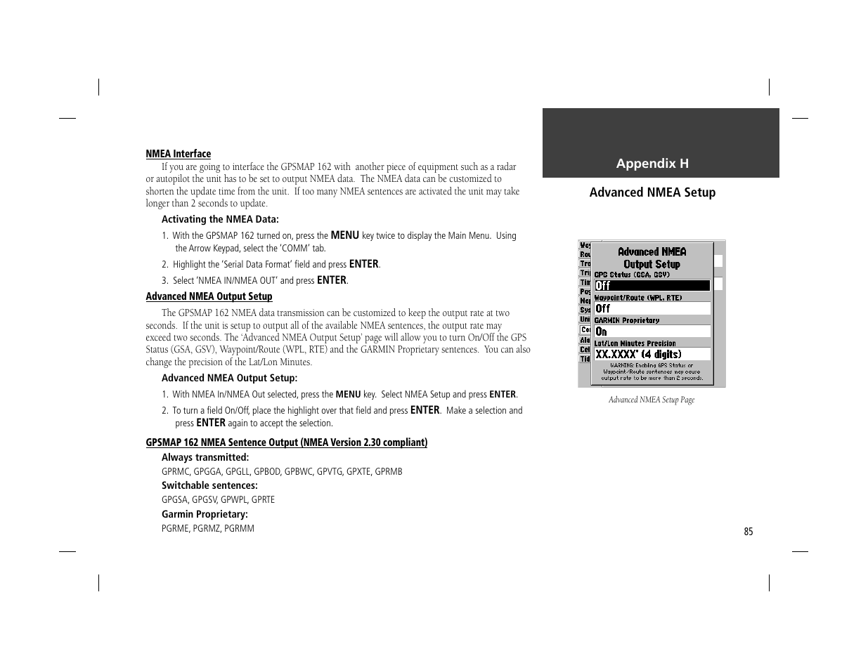 Garmin GPSMAP 162 User Manual | Page 94 / 99