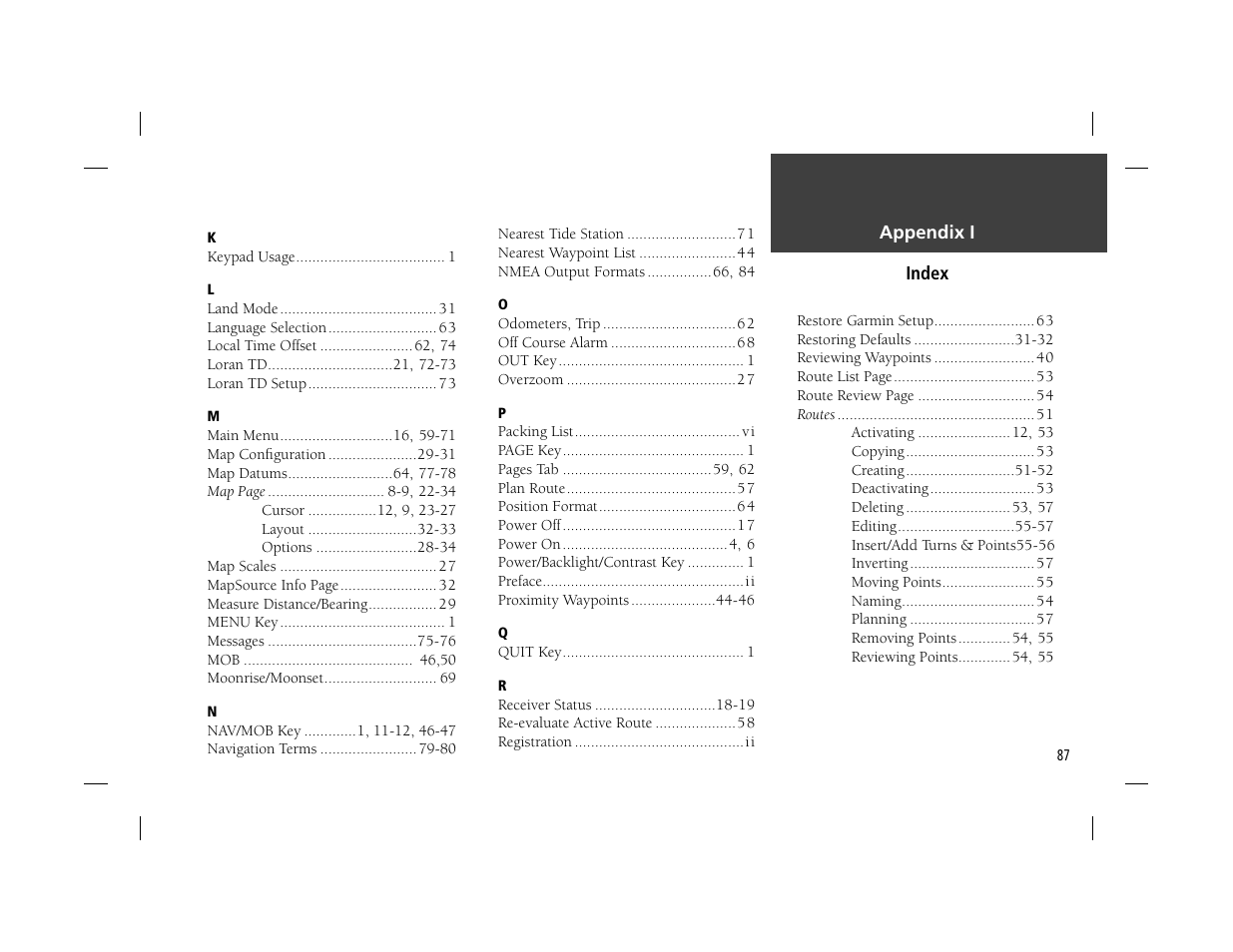 Garmin GPSMAP 162 User Manual | Page 96 / 99