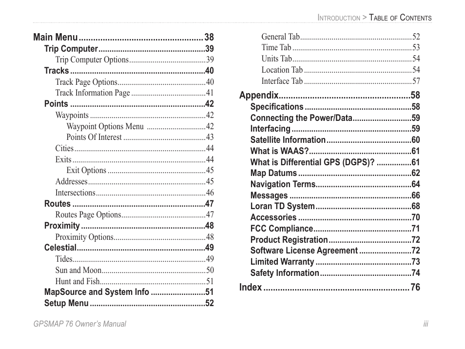 Garmin GPSMAP 76 User Manual | Page 5 / 86