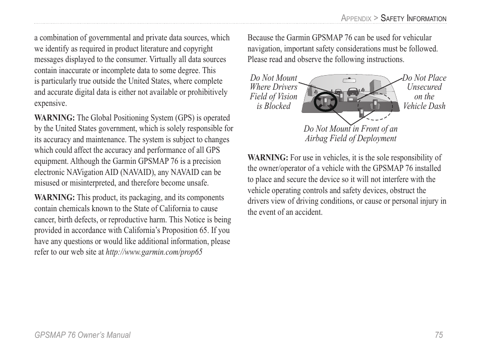 Garmin GPSMAP 76 User Manual | Page 81 / 86