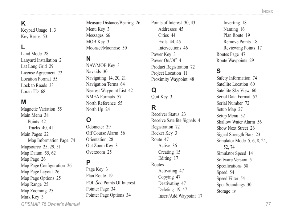 Garmin GPSMAP 76 User Manual | Page 83 / 86