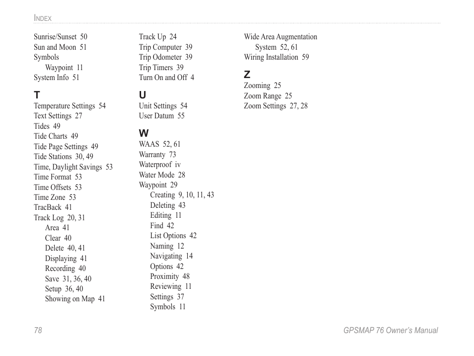 Garmin GPSMAP 76 User Manual | Page 84 / 86