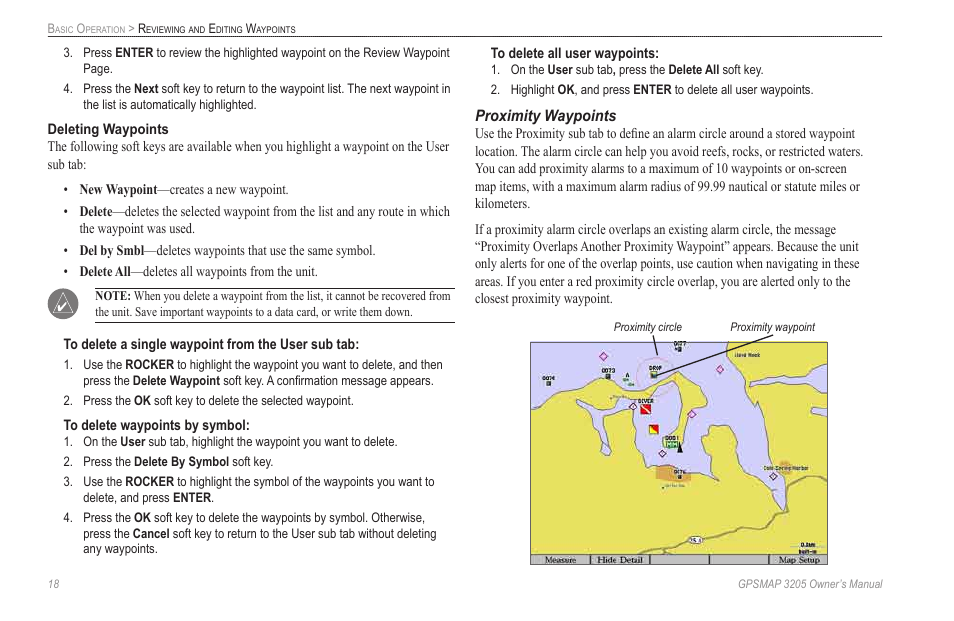 Proximity waypoints | Garmin GPSMAP 3205 User Manual | Page 26 / 126