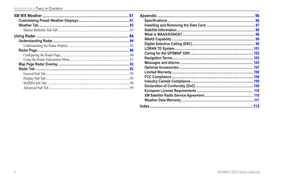 Garmin GPSMAP 3205 User Manual | Page 6 / 126