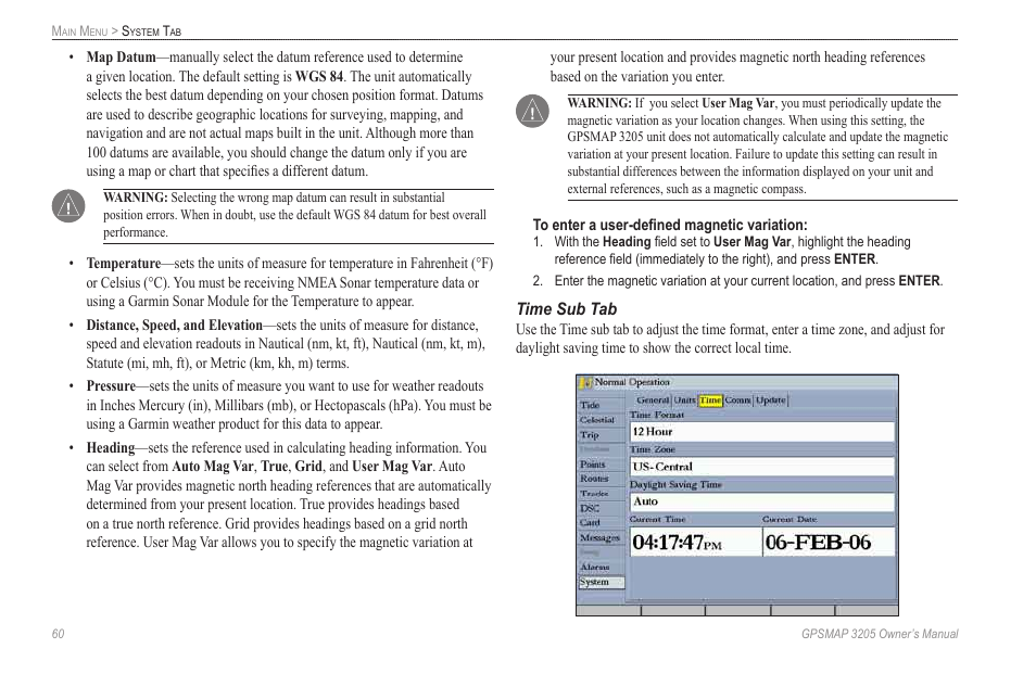 Garmin GPSMAP 3205 User Manual | Page 68 / 126