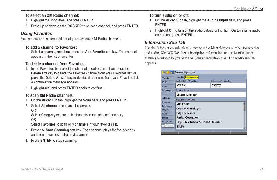 Using favorites | Garmin GPSMAP 3205 User Manual | Page 79 / 126