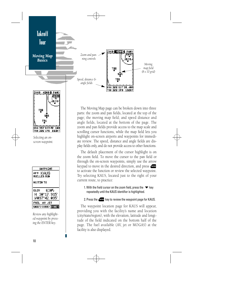 Takeoff tour | Garmin GPS 90 User Manual | Page 18 / 92