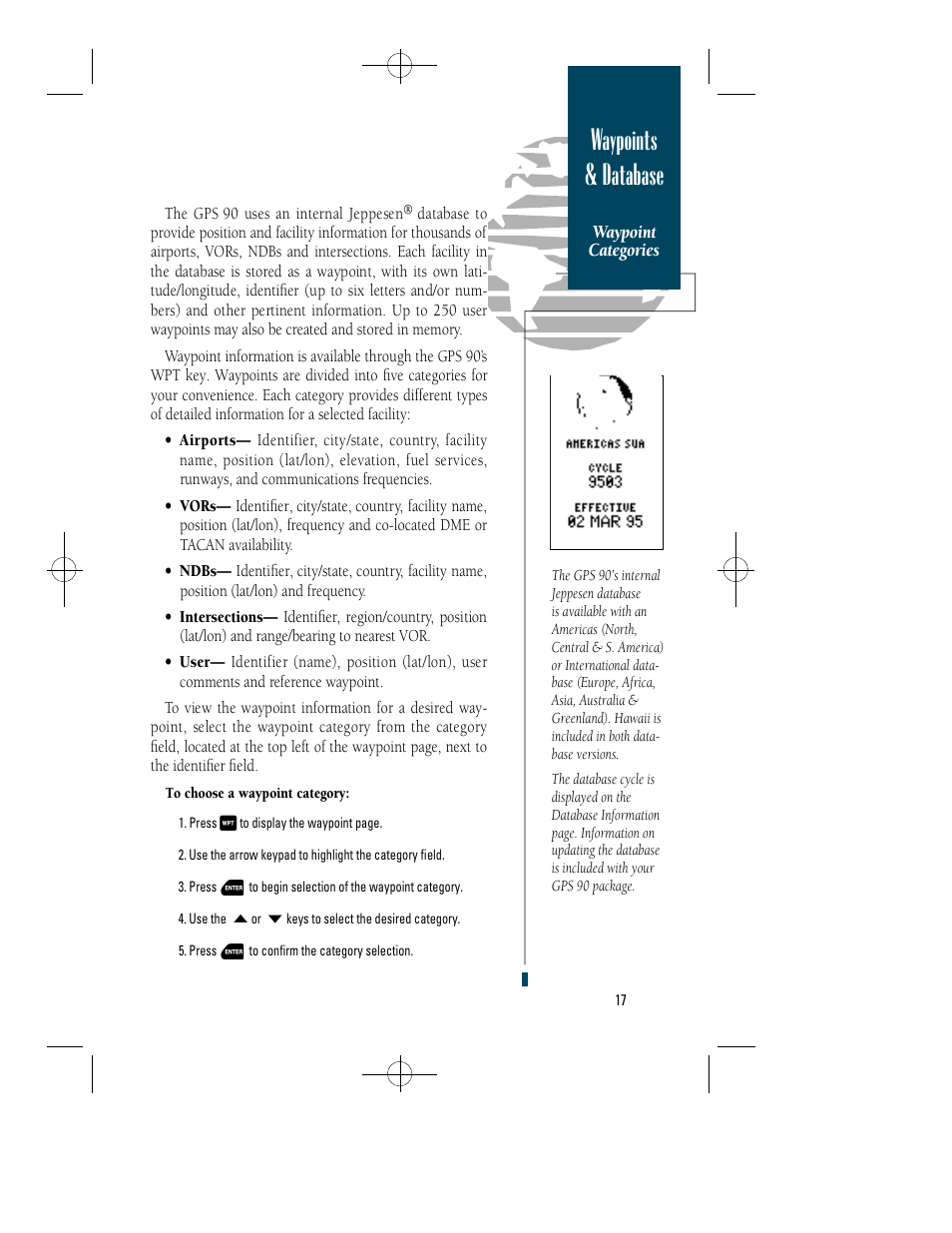 Waypoints & database | Garmin GPS 90 User Manual | Page 25 / 92