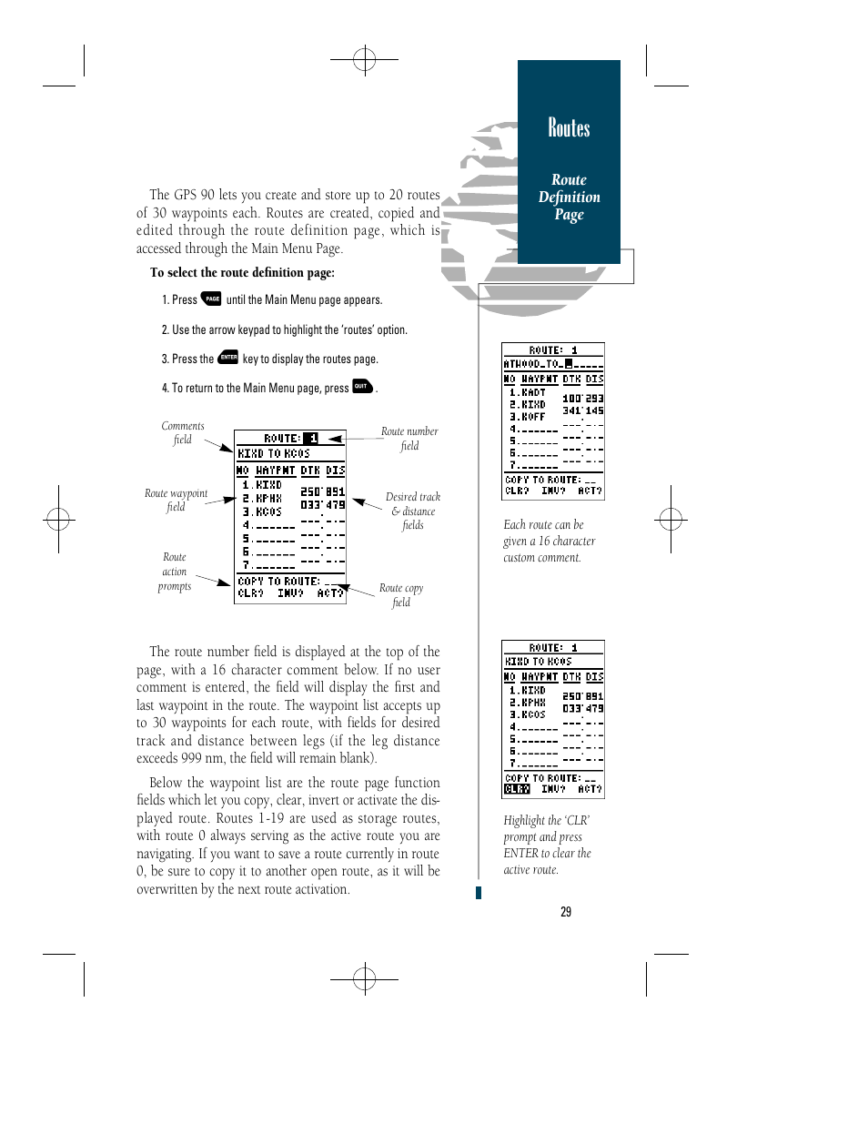 Routes | Garmin GPS 90 User Manual | Page 37 / 92