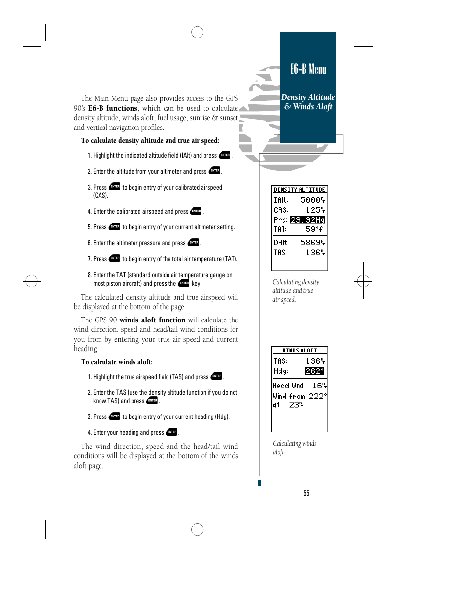 E6-b menu | Garmin GPS 90 User Manual | Page 63 / 92