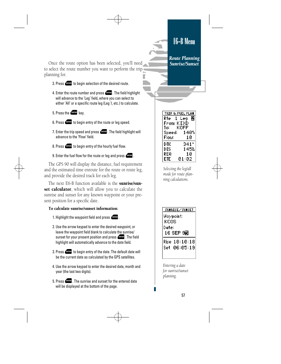 E6-b menu | Garmin GPS 90 User Manual | Page 65 / 92