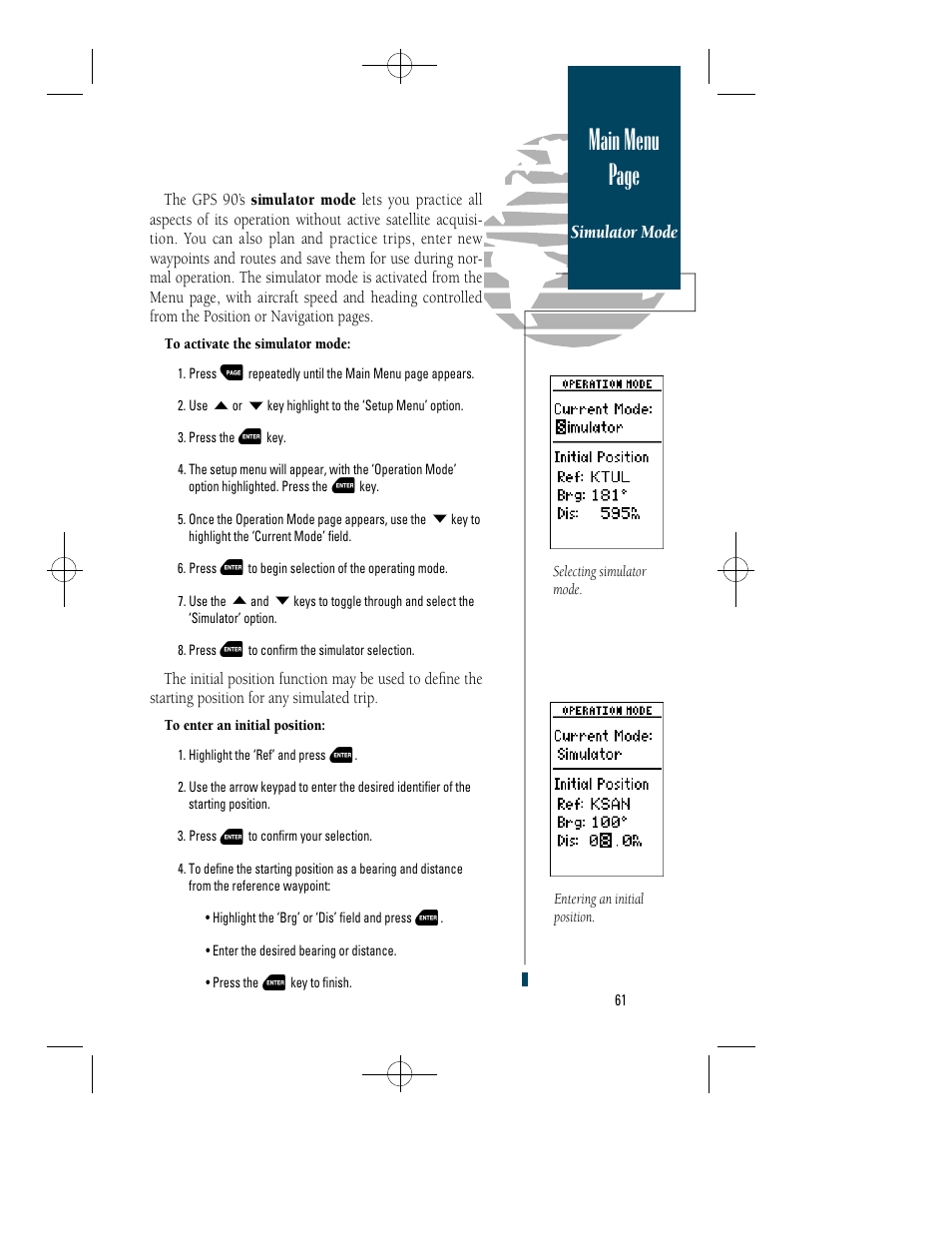 Main menu page | Garmin GPS 90 User Manual | Page 69 / 92