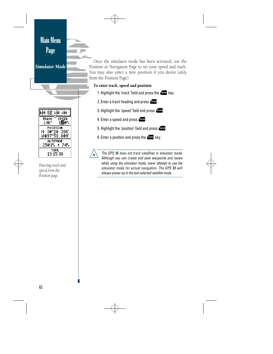 Main menu page | Garmin GPS 90 User Manual | Page 70 / 92