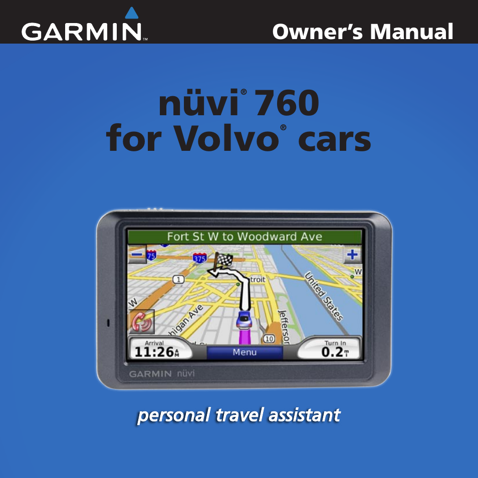 Garmin nuvi 760 for Volvo cars User Manual | 56 pages