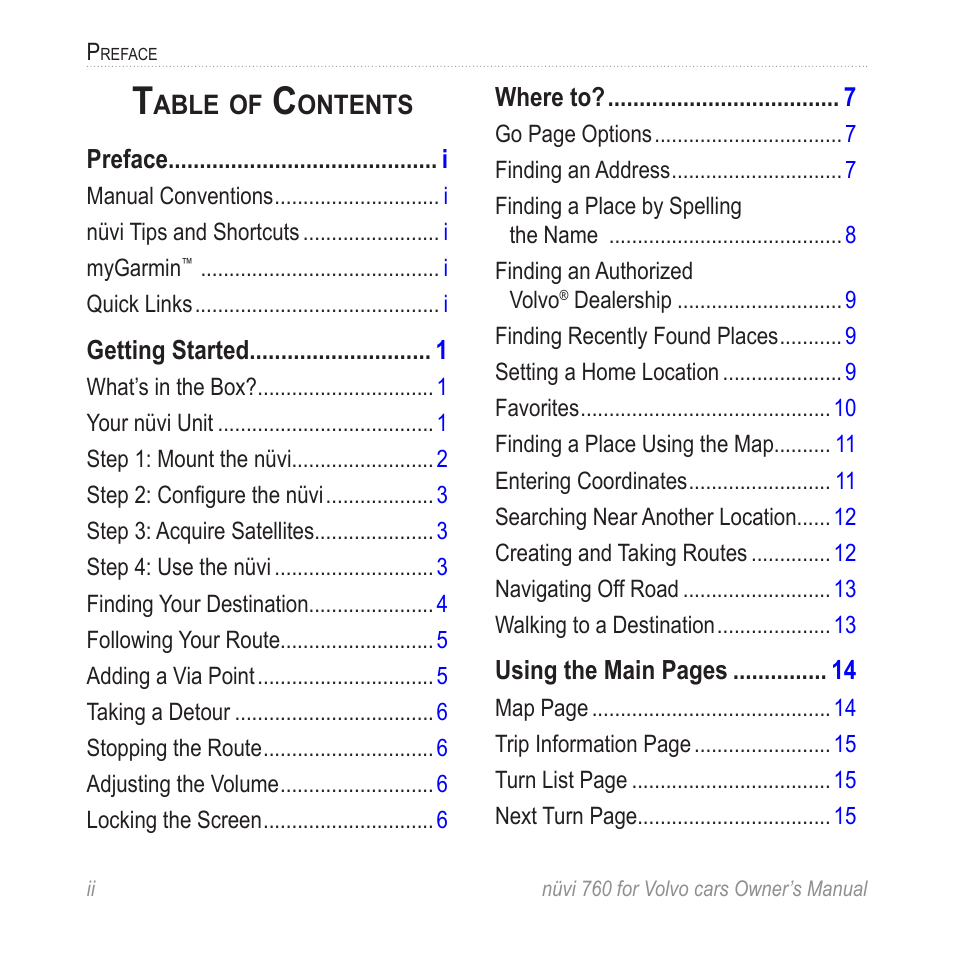 Garmin nuvi 760 for Volvo cars User Manual | Page 4 / 56