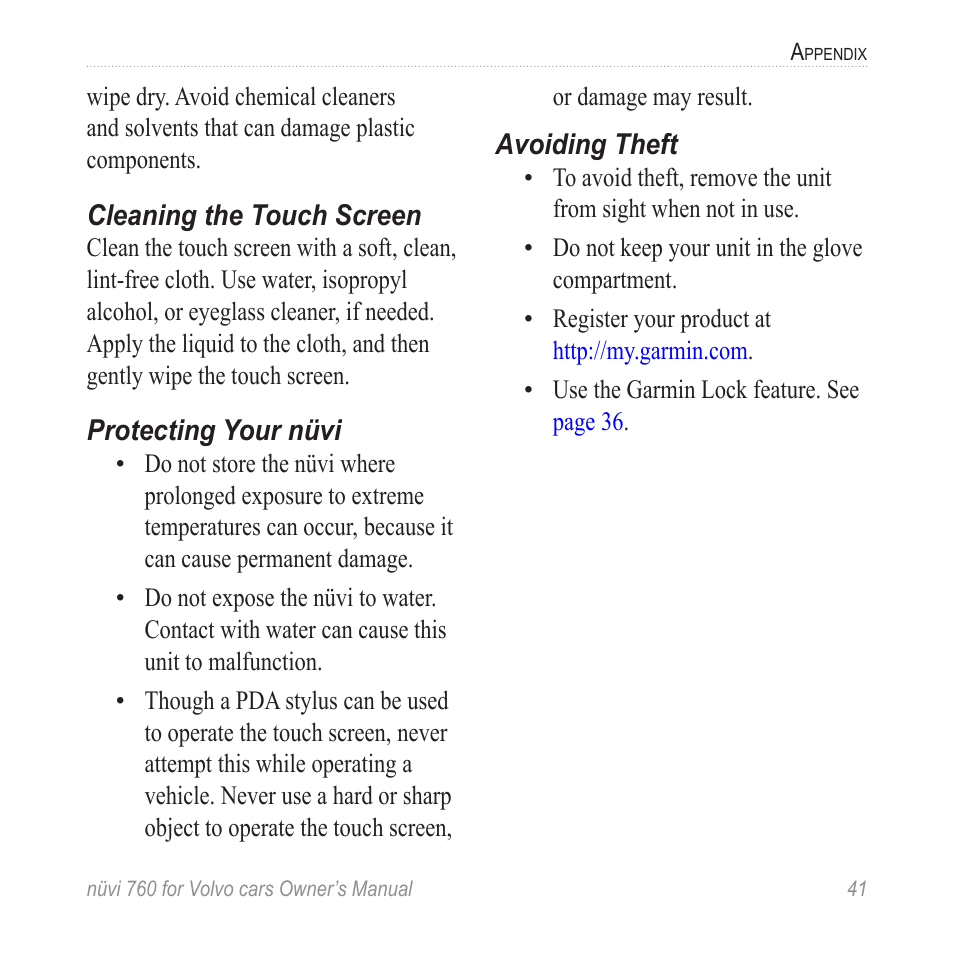 Garmin nuvi 760 for Volvo cars User Manual | Page 47 / 56