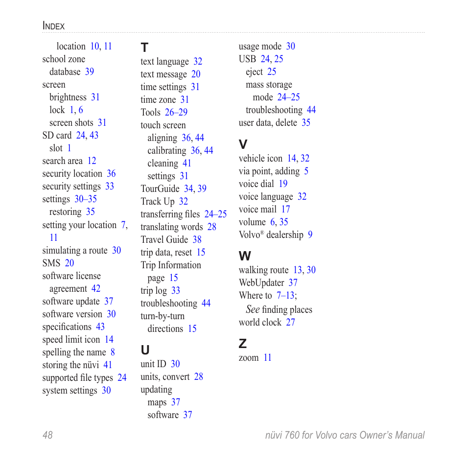 Garmin nuvi 760 for Volvo cars User Manual | Page 54 / 56