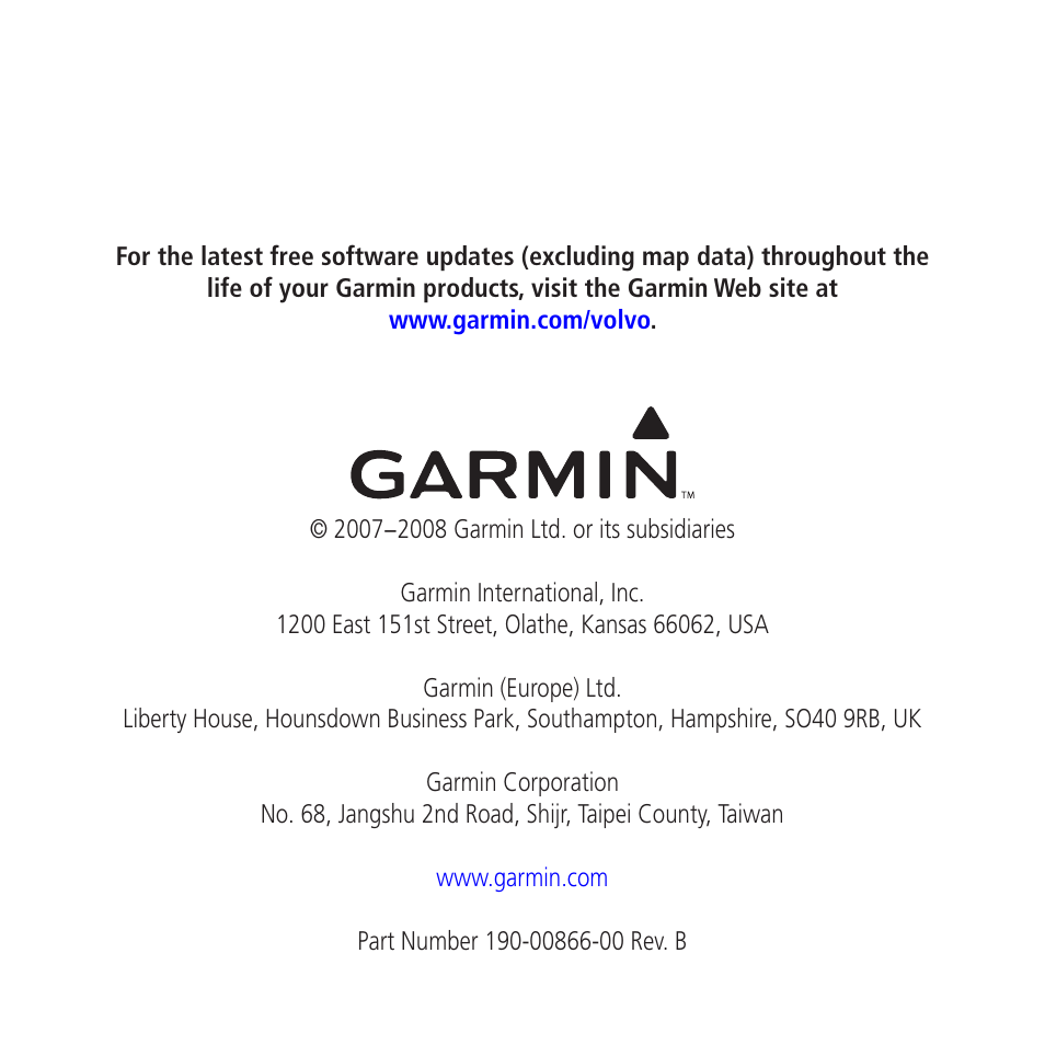 Garmin nuvi 760 for Volvo cars User Manual | Page 56 / 56